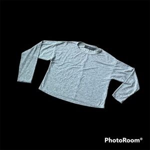 Code X Mode gray long sleeve crop shirt